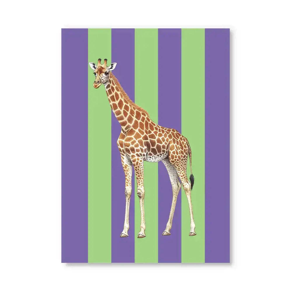 Ohh Deer Striped Giraffe Postcard